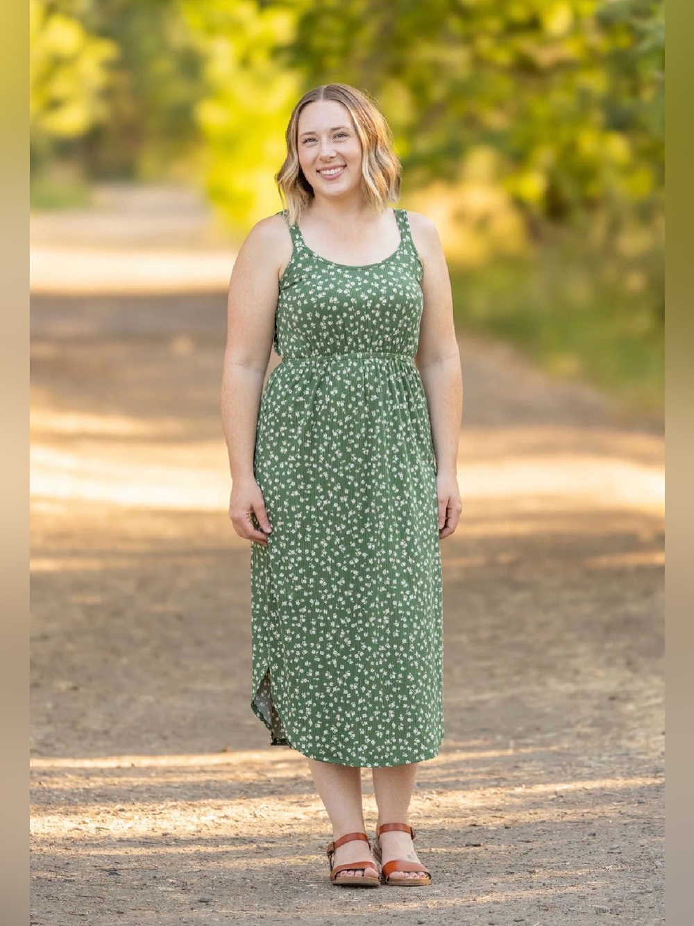 Michelle Mae Reagan Ribbed Midi Dress  - Large